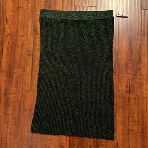 Leith green/brown/gold sparkle knit pencil skirt